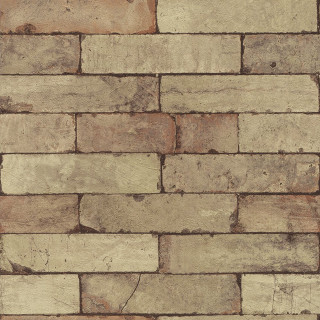 Brick wall pattern clock red - romanesque free wallpaper