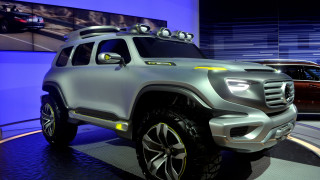 Silver mercedes truck showroom blue - a showroom free wallpaper