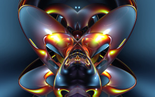 Butterfly raytraced fractals glowing fire - a black center free wallpaper