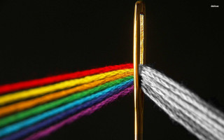 Rainbow light gold object black - psychedelic art free wallpaper for desktop