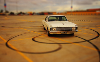 White car parking lot sunset 4 - farid mansour free wallpaper