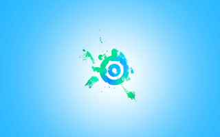 Blue turtle white circle minimalist - a white circle free wallpaper