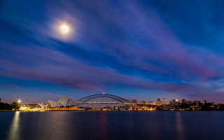 Full moon sydney opera house - elizabeth durack free wallpaper for desktop