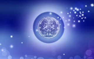 Blue starry moon galaxy bokeh - a blue circle free wallpaper