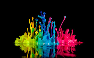 Colorful toothbrushes table black surface - macro art free wallpaper