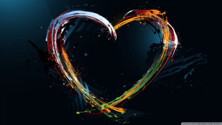 Heart shaped paint splatters black - anthony devas free wallpaper