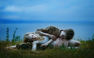 Dreamlike people laying grass lake - dreamlike free wallpaper