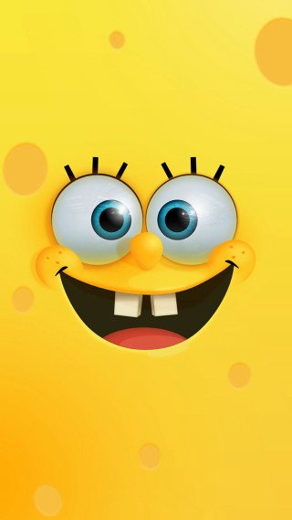Yellow cartoon face smile bubbles - a cartoon face free wallpaper