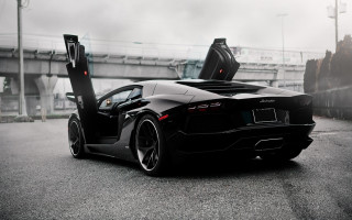 Black sports car open 3d - daarken free wallpaper