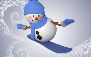 Snowboarder blue hat scarf snowflake - a snowboarder free wallpaper