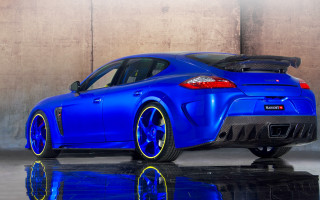 Blue sports car garage hood - a garage free wallpaper
