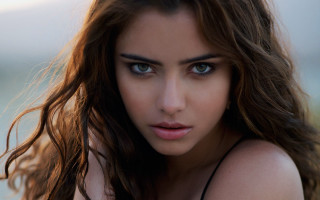 Woman longhair blueeyes wind blown - piercing eye free wallpaper