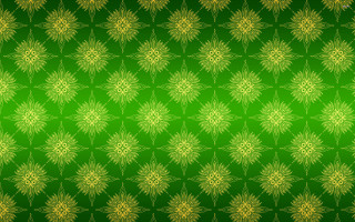 Green background flower pattern gold - caustic free wallpaper