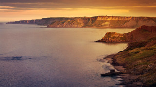 Boat cliff water beach matte - beautiful landscape free wallpaper