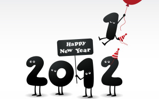 Happy new year balloon sign - free new year wallpaper for desktop