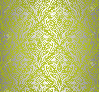 Green white floral swirls leaves - free minimalism wallpaper for tablet