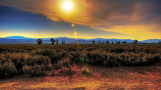 Sunset mountains lake ocean beach - sky free wallpaper