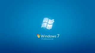 Blue background windows7 logo white - a window 7 logo free wallpaper