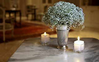 Vase flowers candles table room - marble free wallpaper for desktop