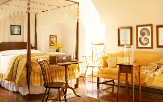 Bedroom yellow couch desk laptop - a laptop free wallpaper