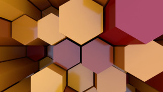 Colorful abstract hexagons geometric 3d - hexagonal shape free wallpaper for desktop