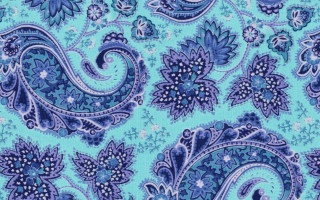 Blue paisley fabric white flower - white flower and leaves free wallpaper