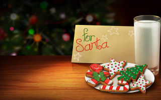 Cookies milk santa sign christmas - a christmas tree free wallpaper