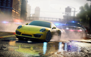 Yellow sports car police speed2 - a video game free wallpaper