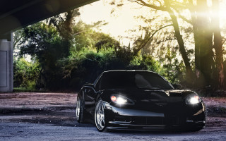 Black sports car parking lot 26 - darkness free wallpaper