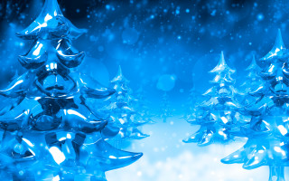 Blue christmas tree shiny decorations - shiny free wallpaper