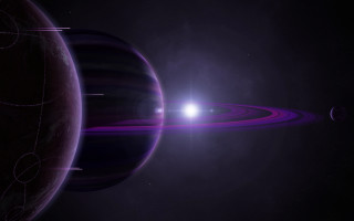 Purple black white light space - star citizen halo free wallpaper