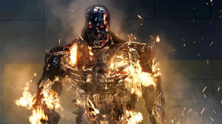 Robot fire battle city destruction - its body free wallpaper