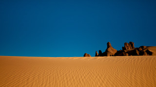 Desert rocks blue sky foreground 2 - amir zand free wallpaper