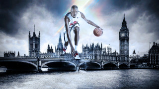 Man basketball castle rainbow city - a rainbow in the background free wallpaper