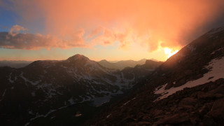 Mountain sunset clouds cityscape ocean - a few mountain free wallpaper