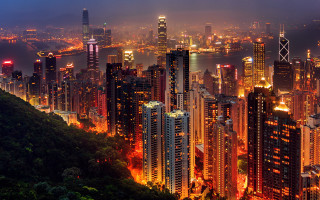 City night lights mountain ruins - cui bai free wallpaper