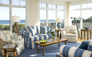 Living room ocean view impressionism - bascove free wallpaper