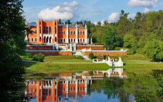 Orange building lake forest cityscape - hillside free wallpaper for desktop