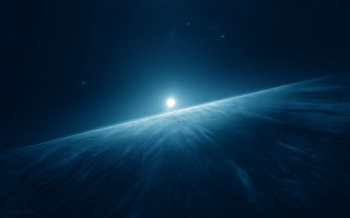 Bright blue space light matte - a bright light in the middle of it free wallpaper for desktop
