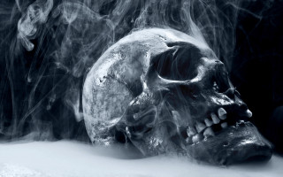 Smoke skull black white death - death free wallpaper