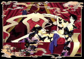 Woman dress chair butterfly arm 2 - behind her free wallpaper