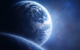 Blue planet light starry night - a blue planet free wallpaper for desktop