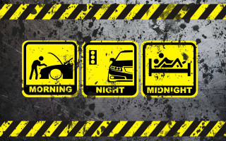 Yellow black morning night car - constant free wallpaper
