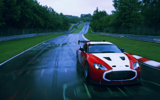 Red white sports car rainy - sports car free wallpaper