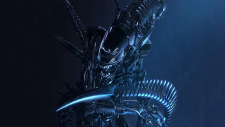 Futuristic alien armor weapon night - the dark water free wallpaper