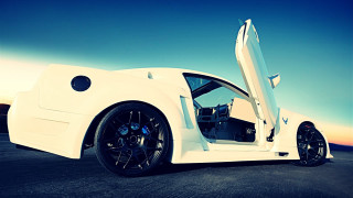 White car door open sky - its door free wallpaper