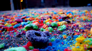 Colorful sprinkles parking lot hyperrealism - david lachapelle free wallpaper for desktop
