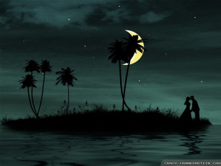 Full moon tropical island romantic 2 - tropical free wallpaper