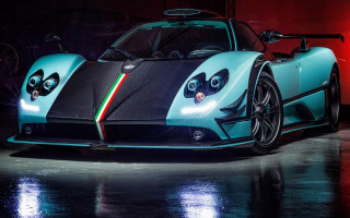 Blue sportscar rainbowstripe redlight night - a blue sports car free wallpaper