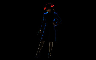 Woman blue dress red hat 3 - clarice beckett free wallpaper